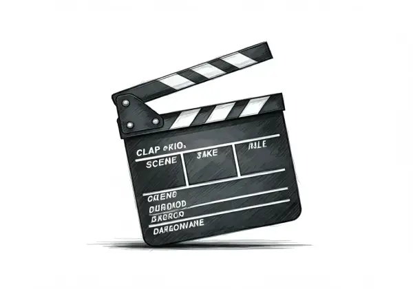 Clap de fin pour ce tournage ! Une claquette de cinéma, prête pour la prochaine scène.